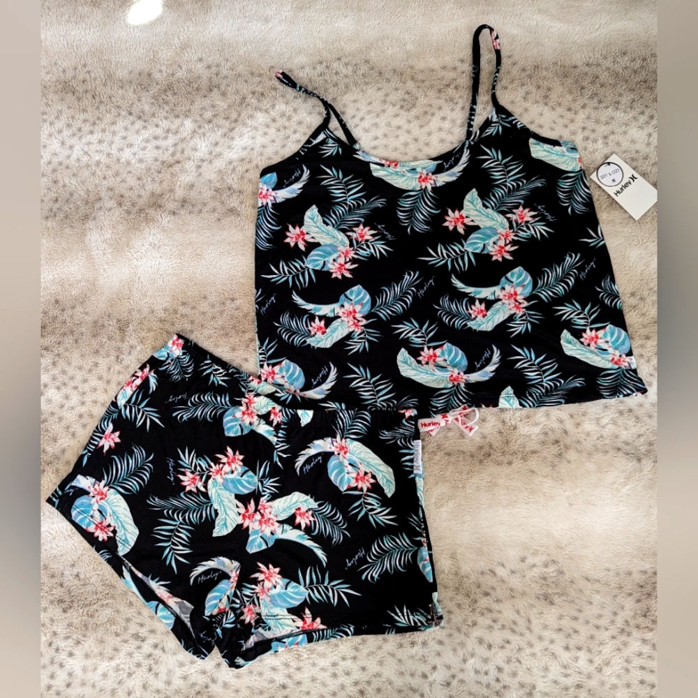 NWT Hurley Palm Voyage Soft and Cozy Pajama Set.